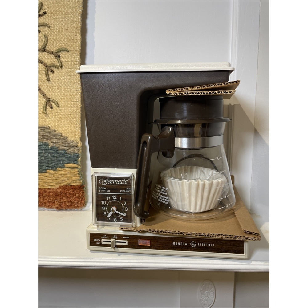 Vintage GE DC350 Coffeematic Brew 10 Cup Coffee Maker Clock Never Used In Box